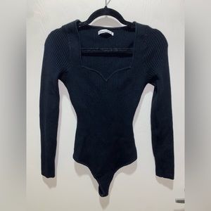 Abercrombie and Fitch ribbed knit body suit with sweetheart neckline